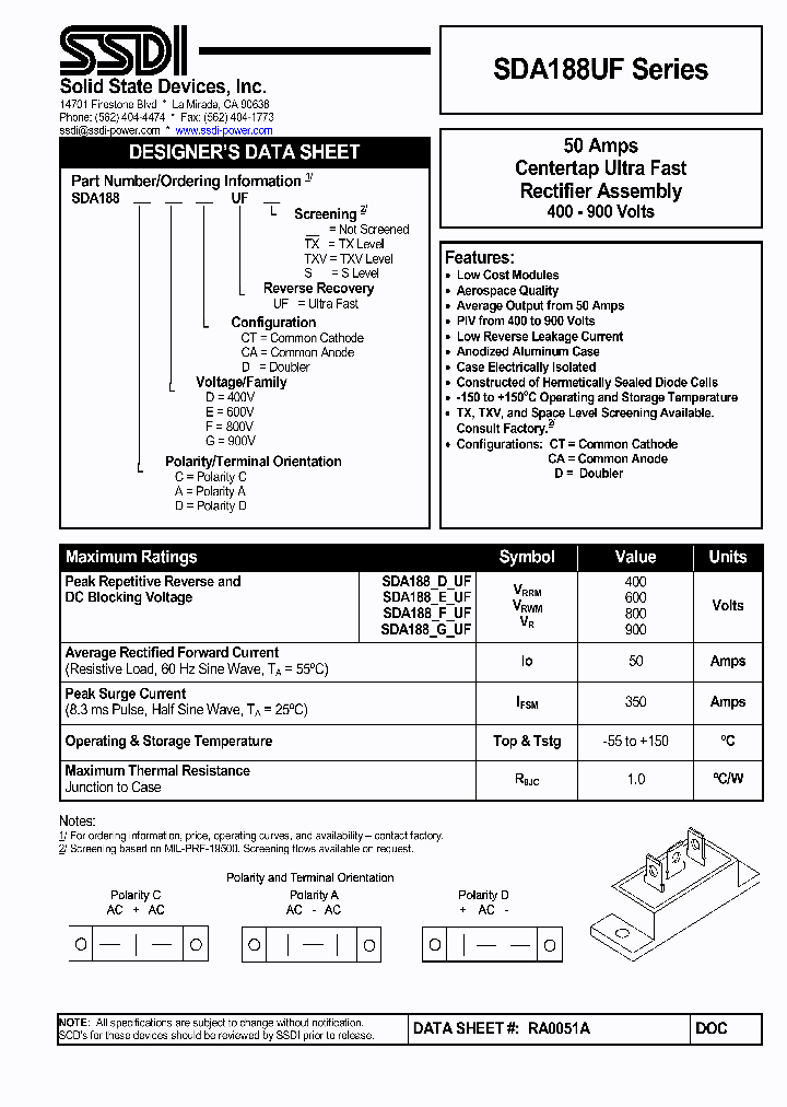 SDA188DECAUF_4536629.PDF Datasheet