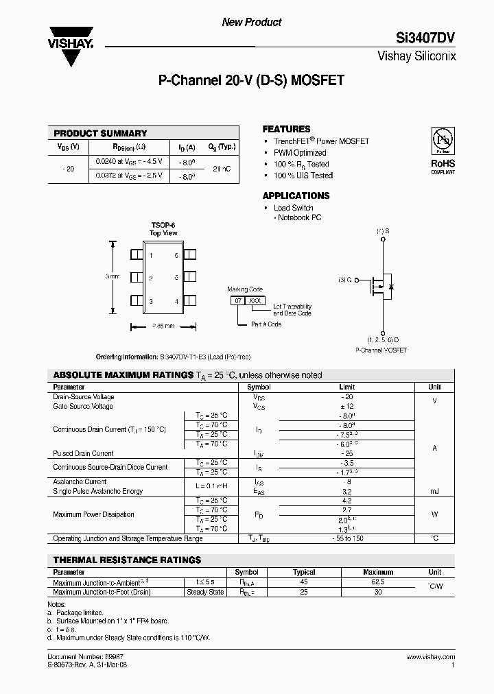 SI3407DV_4407672.PDF Datasheet
