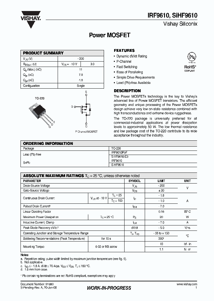 SIHF9610_4255251.PDF Datasheet