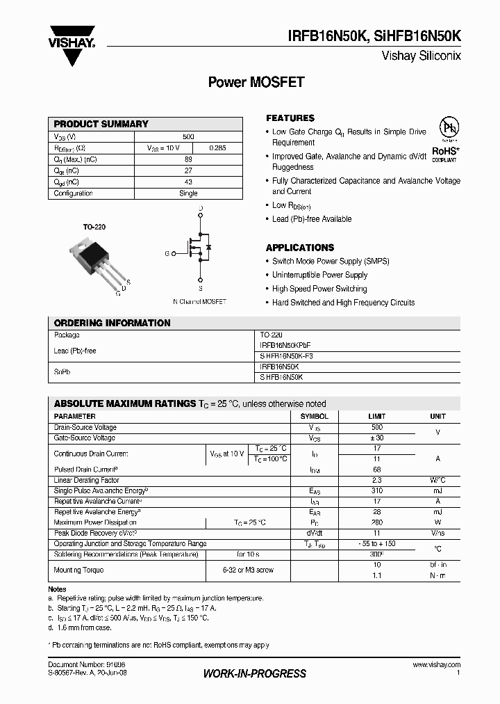 SIHFB16N50K_4690189.PDF Datasheet