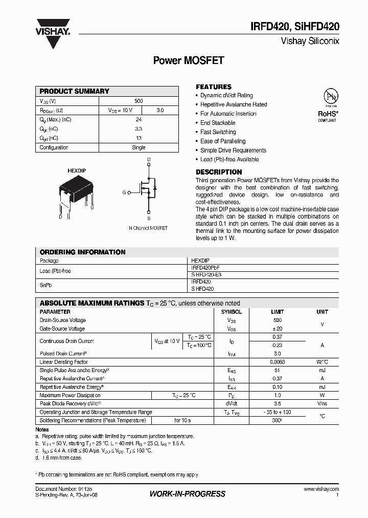 SIHFD420-E3_4277895.PDF Datasheet