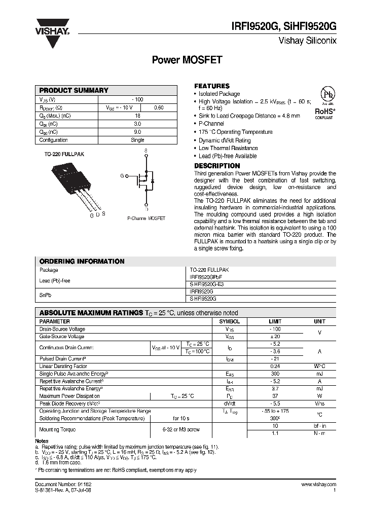 SIHFI9520G_4786025.PDF Datasheet