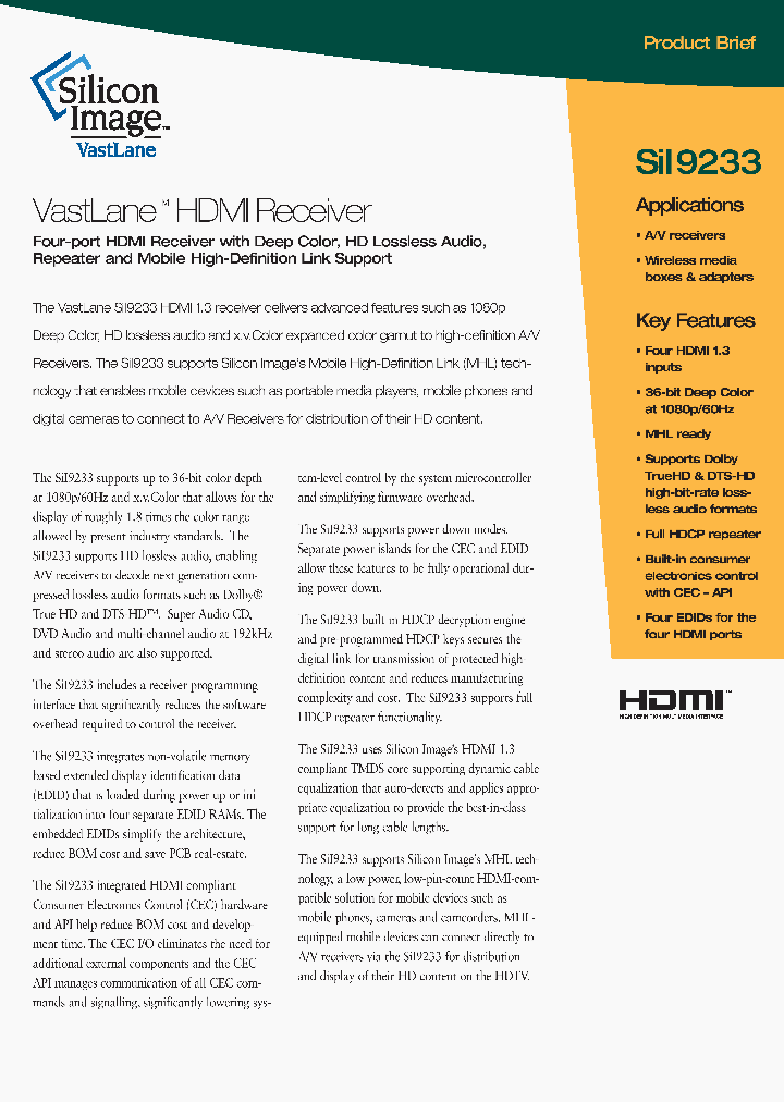 SII9233_4531718.PDF Datasheet