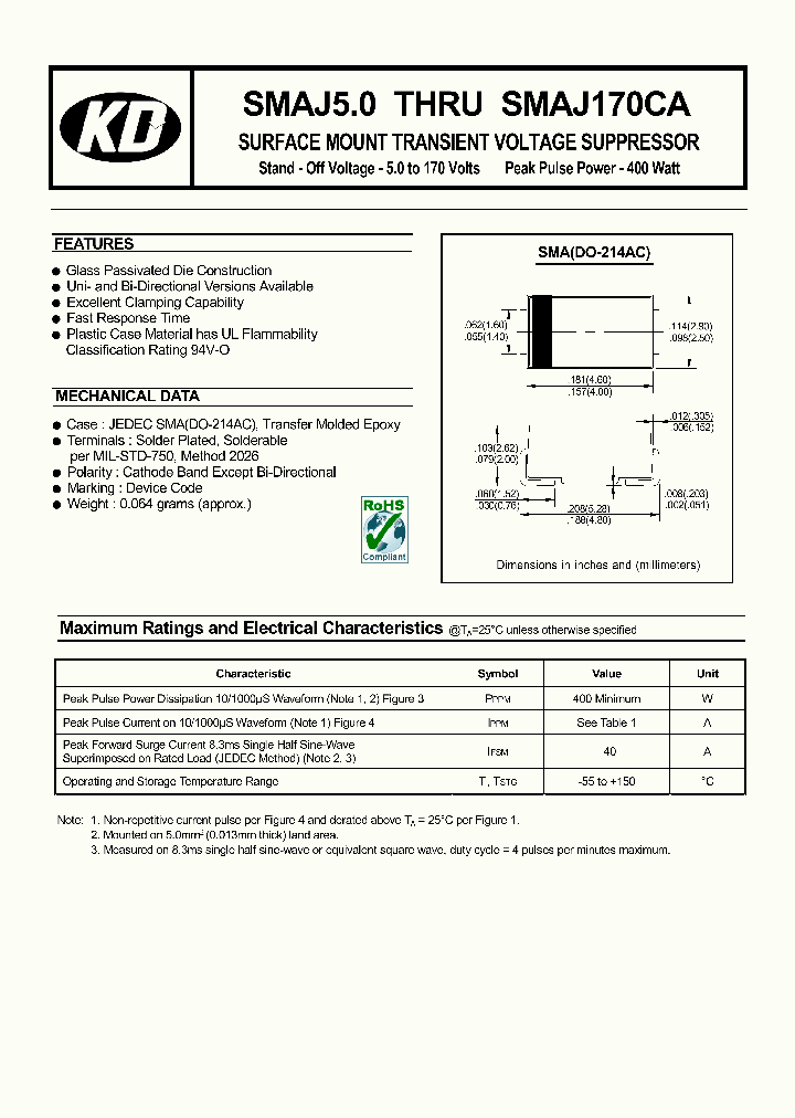 SMAJ160CA_4793801.PDF Datasheet