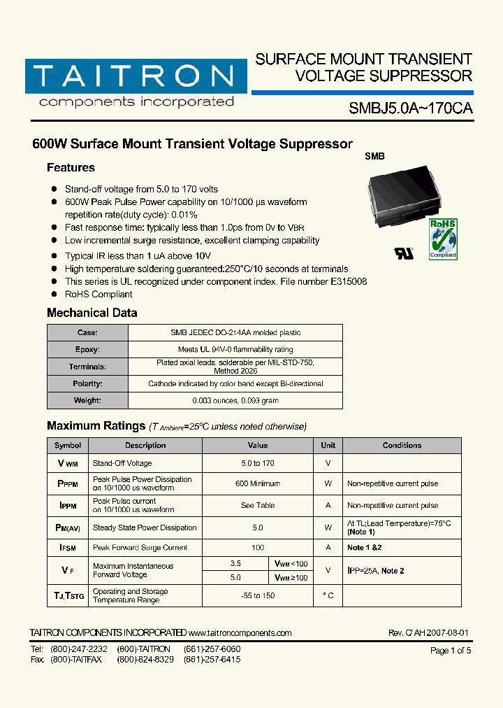 SMBJ20CA_4198665.PDF Datasheet