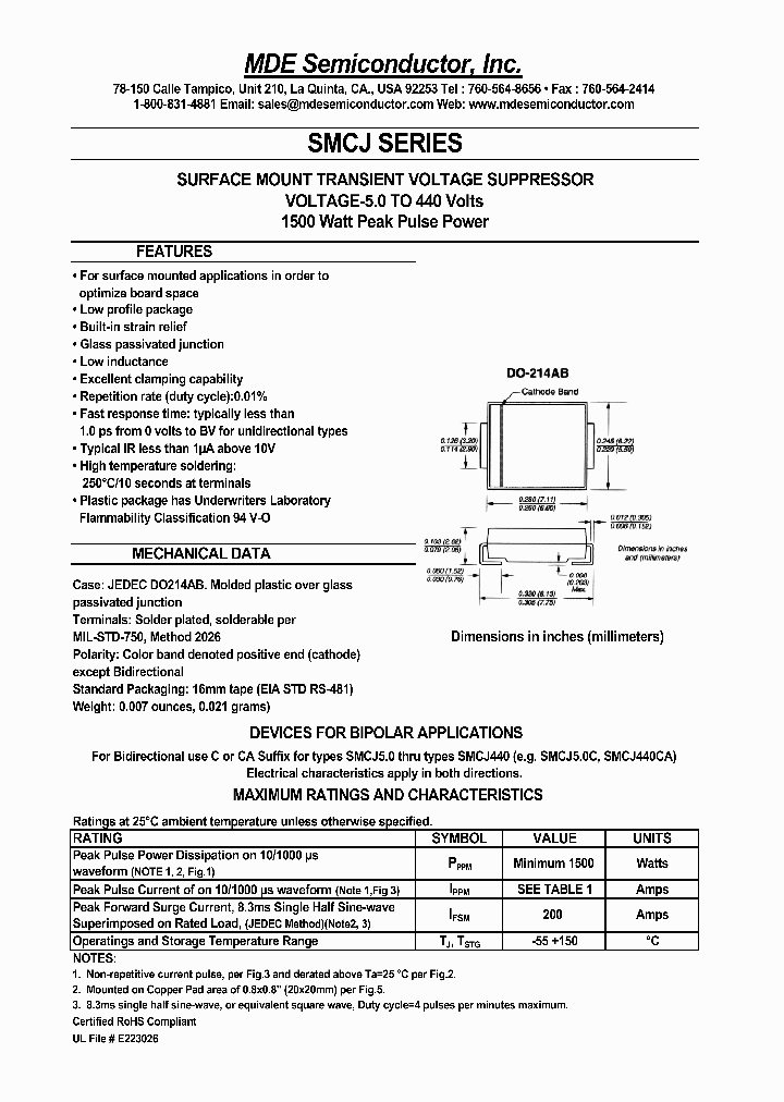 SMCJ33CA_4631298.PDF Datasheet