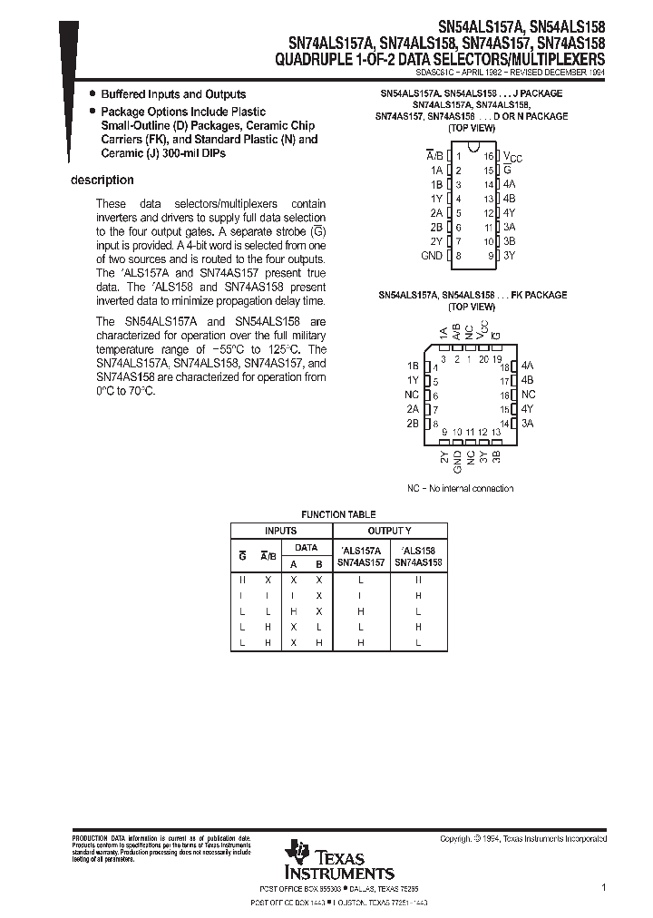 SN54ALS157A_4665637.PDF Datasheet