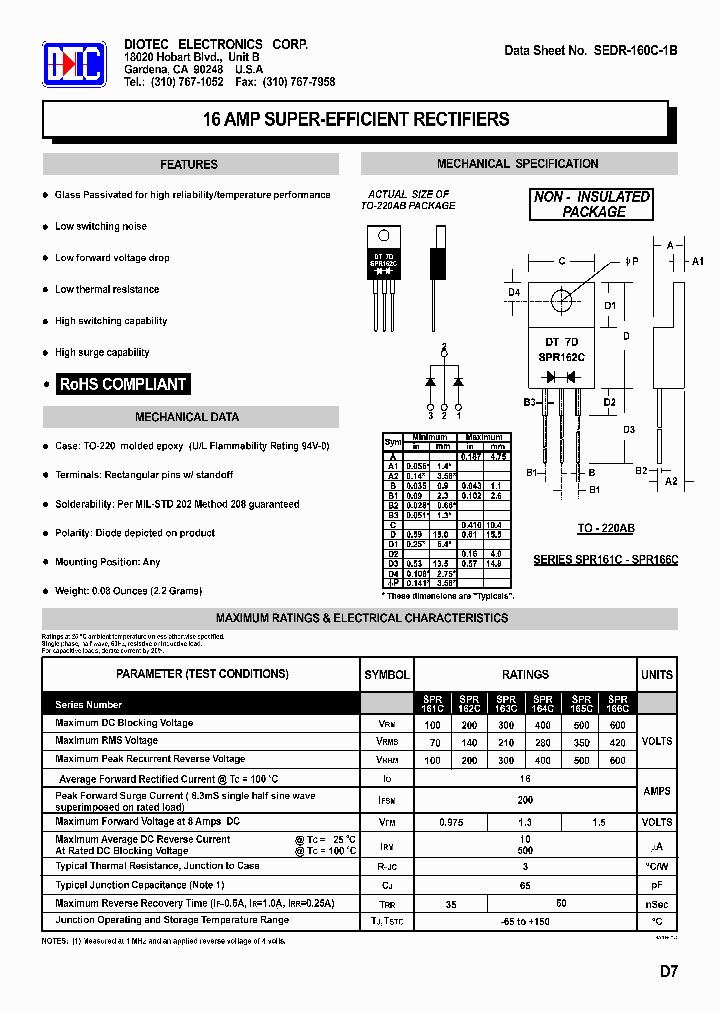 SPR161C_4713289.PDF Datasheet