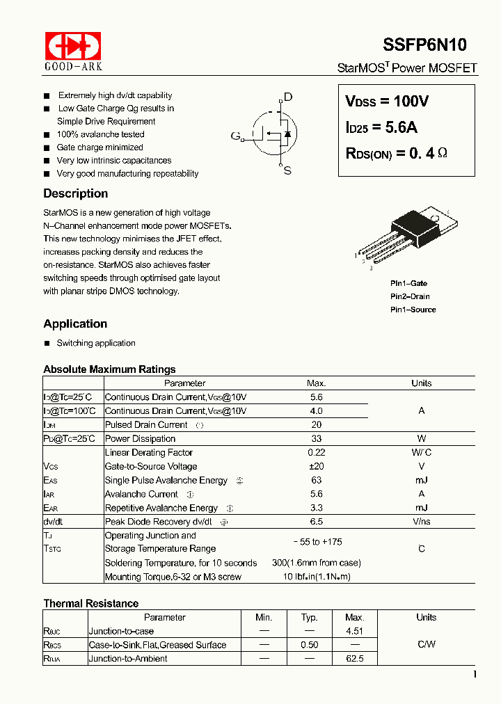 SSFP6N10_4509232.PDF Datasheet