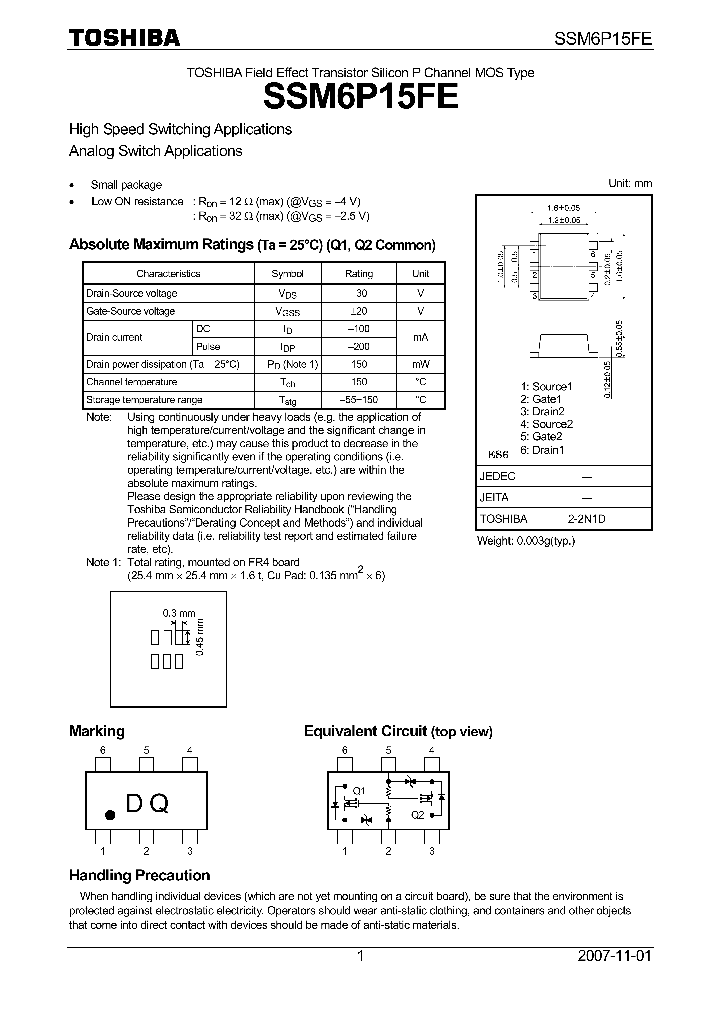SSM6P15FE_4397662.PDF Datasheet