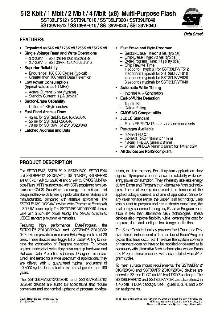 SST39LF010-45-4C-B3HE_4862039.PDF Datasheet
