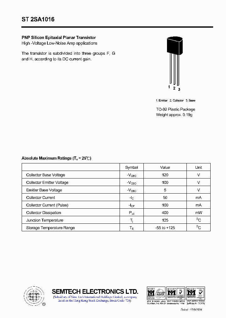 ST2SA1016_4664957.PDF Datasheet