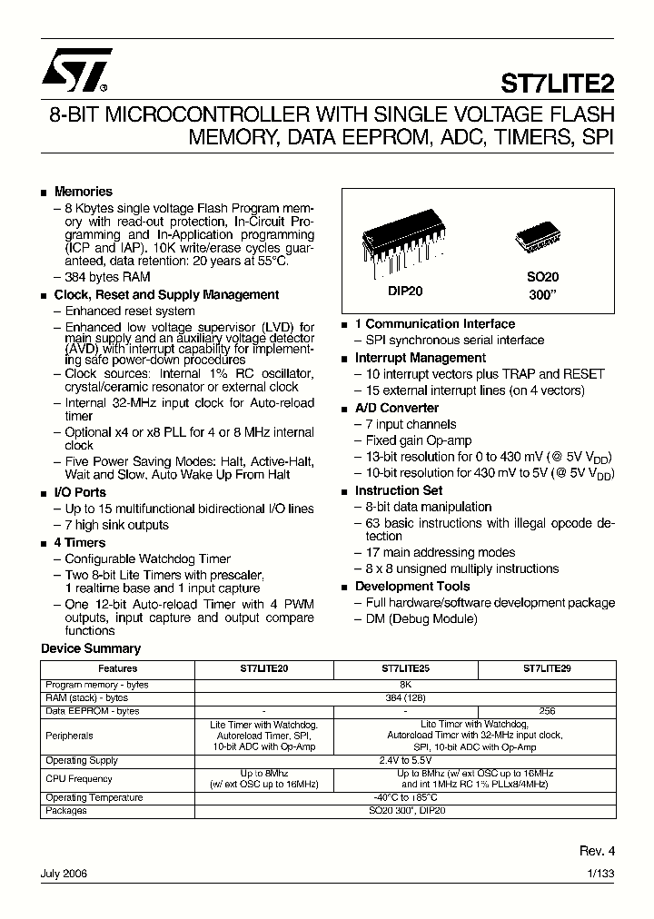 ST7PLITE29F2B6_4620586.PDF Datasheet