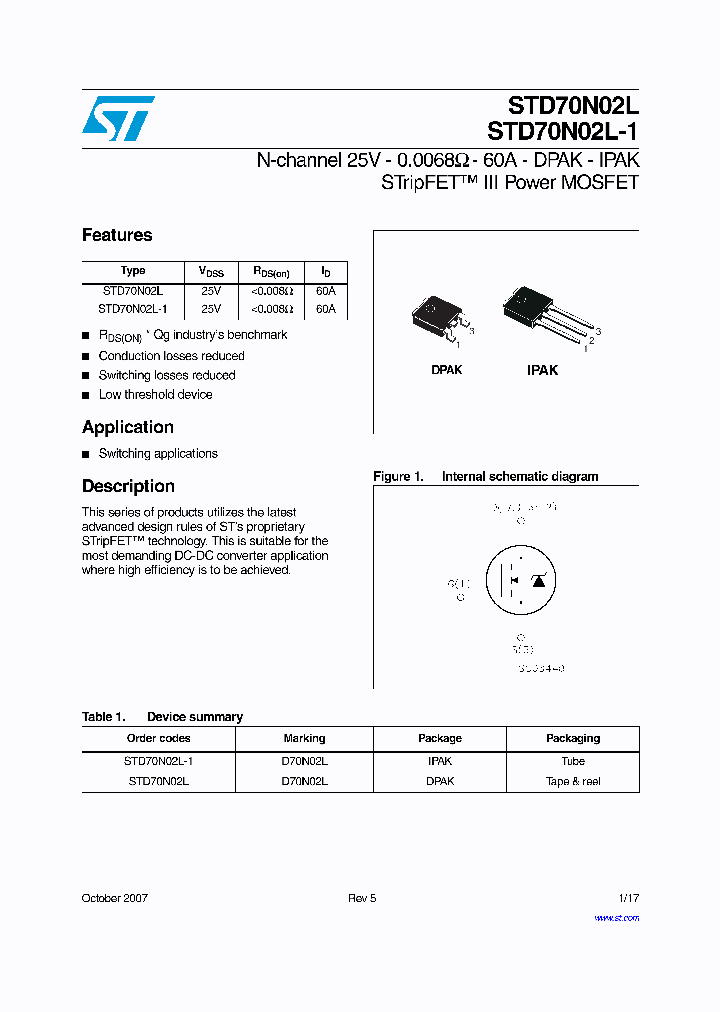 STD70N02L07_4247102.PDF Datasheet