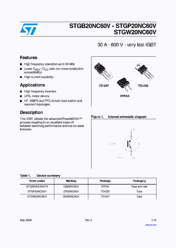 STGW20NC60V_4320907.PDF Datasheet