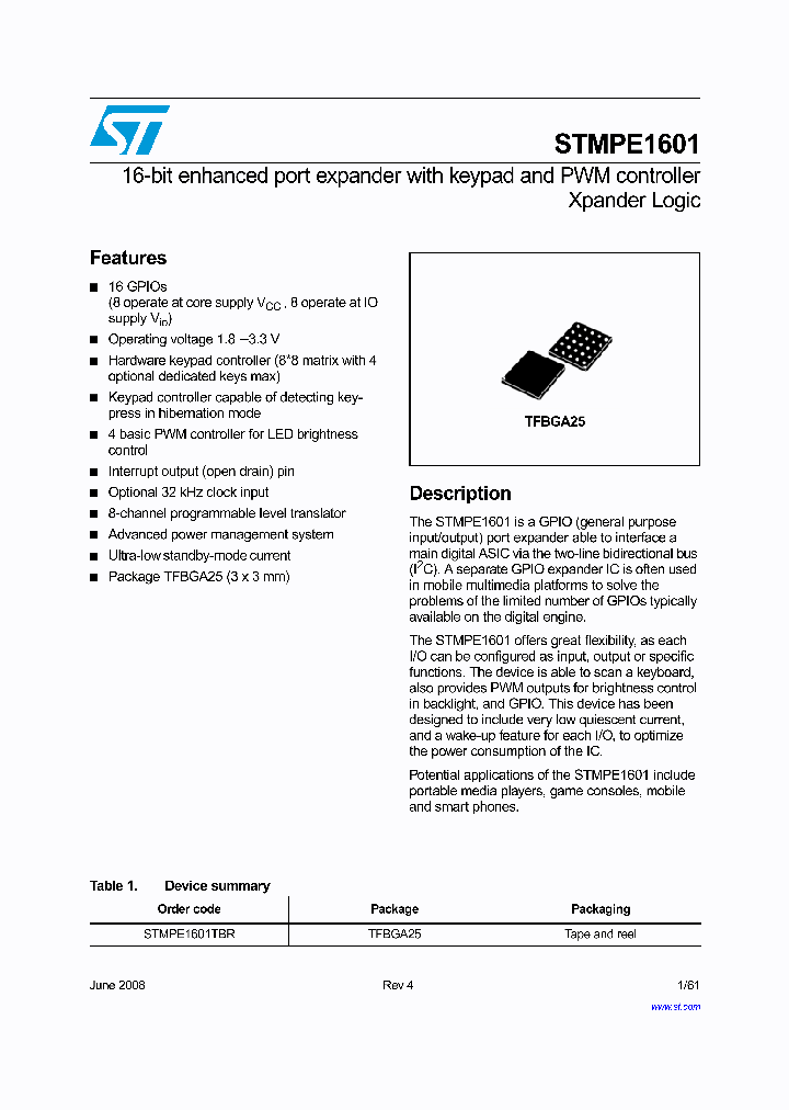 STMPE16011_4237208.PDF Datasheet