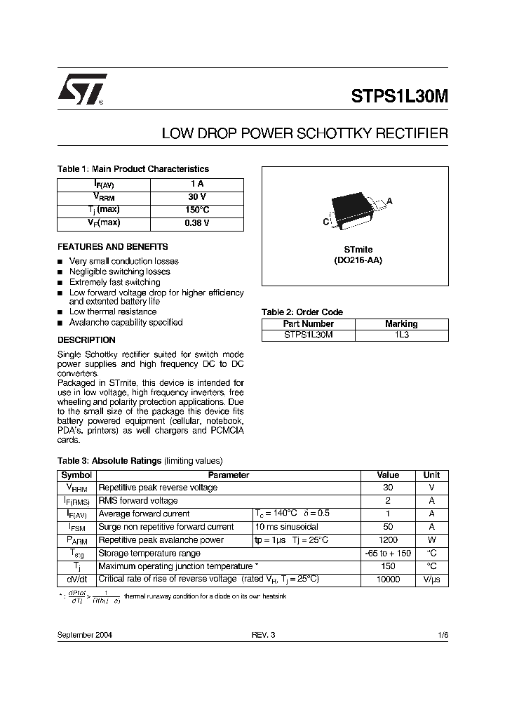 STPS1L30M04_4879994.PDF Datasheet