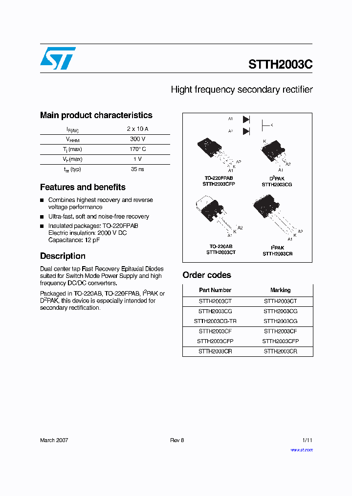 STTH2003C_4225297.PDF Datasheet