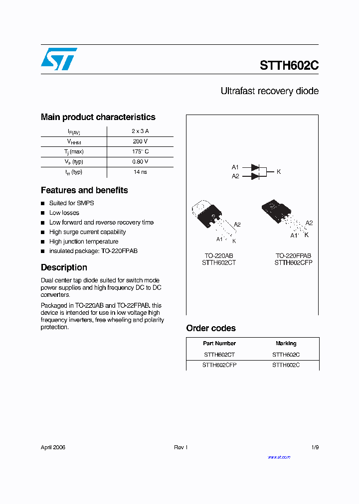 STTH602C_4251264.PDF Datasheet