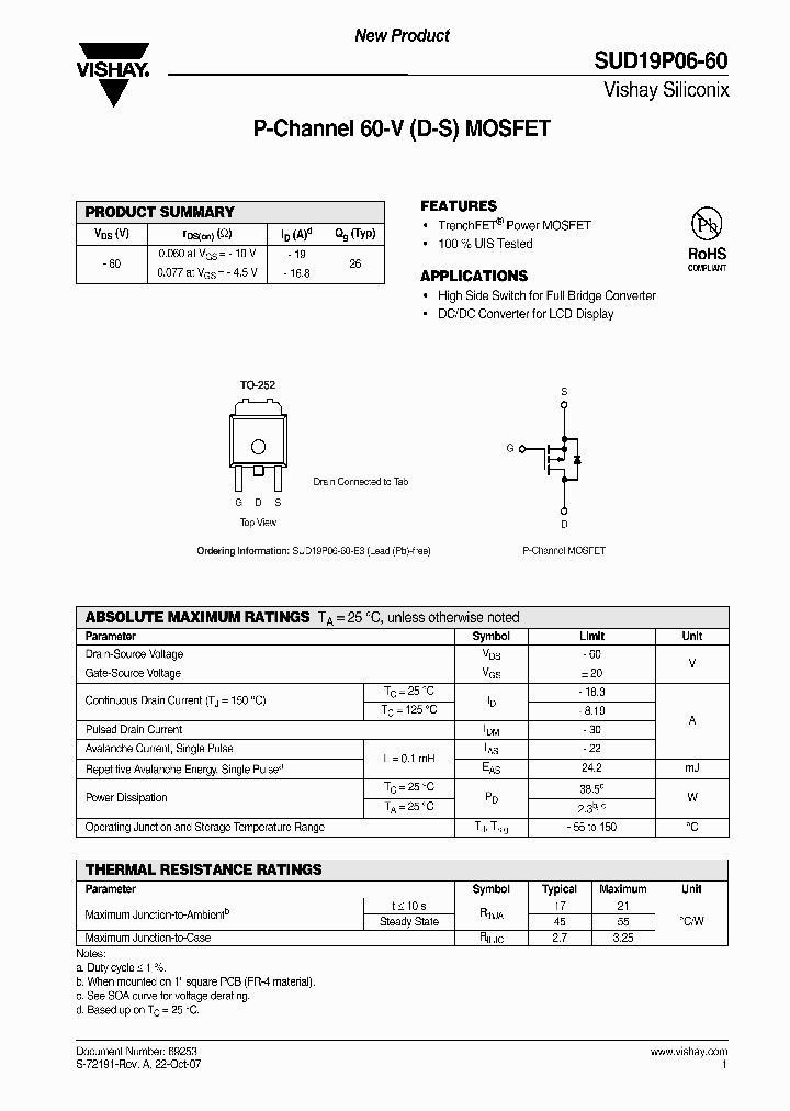 SUD19P06-60_4293078.PDF Datasheet