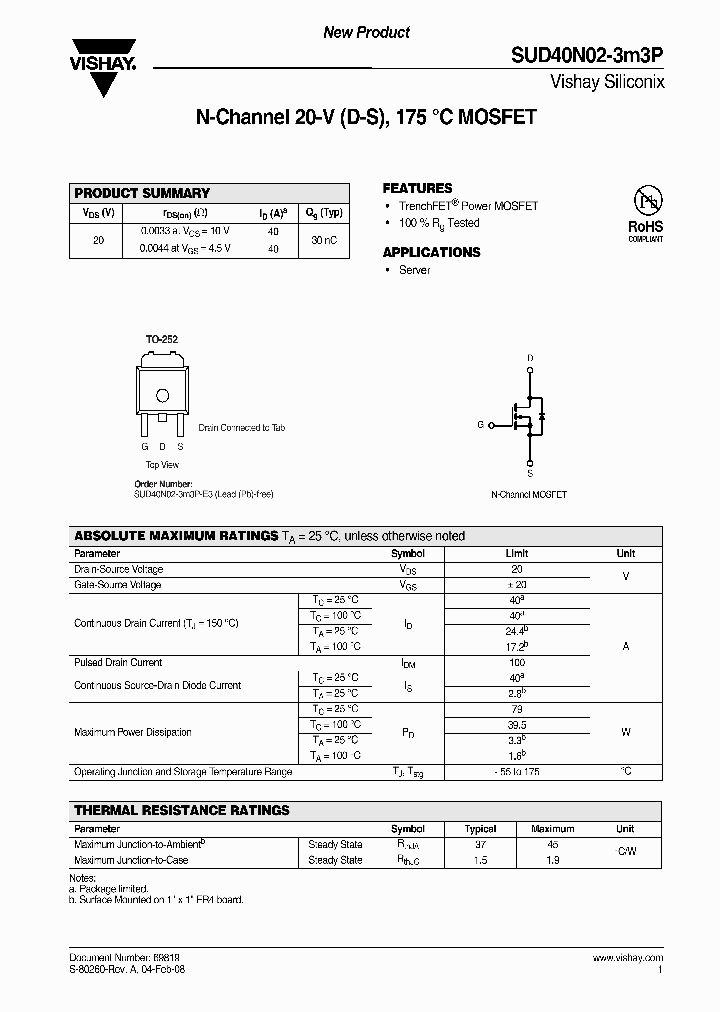 SUD40N02-3M3P-E3_4330203.PDF Datasheet