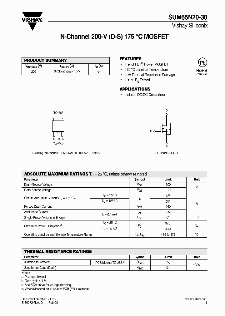 SUM65N20-30-E3_4265034.PDF Datasheet