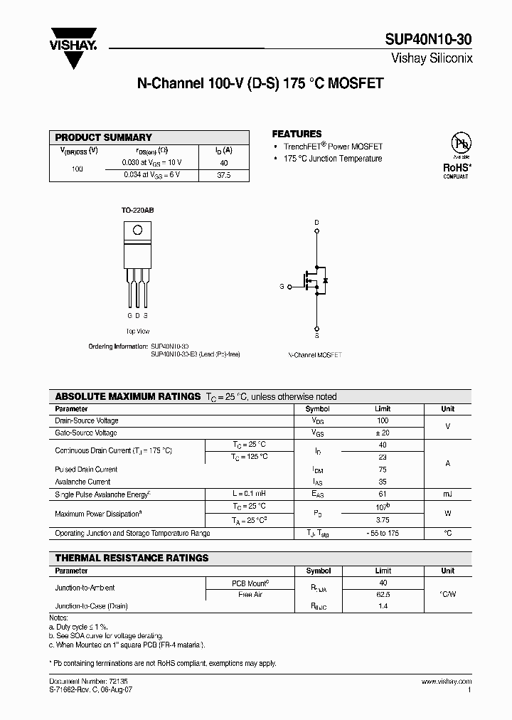 SUP40N10-30-E3_4343621.PDF Datasheet