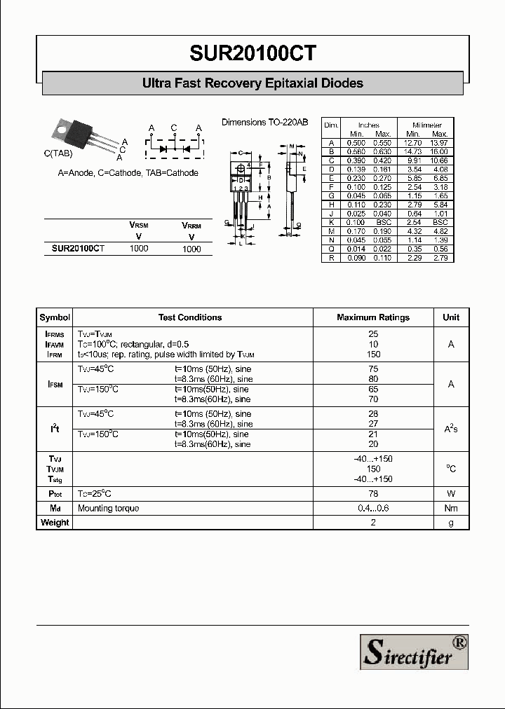SUR20100CT_4174384.PDF Datasheet