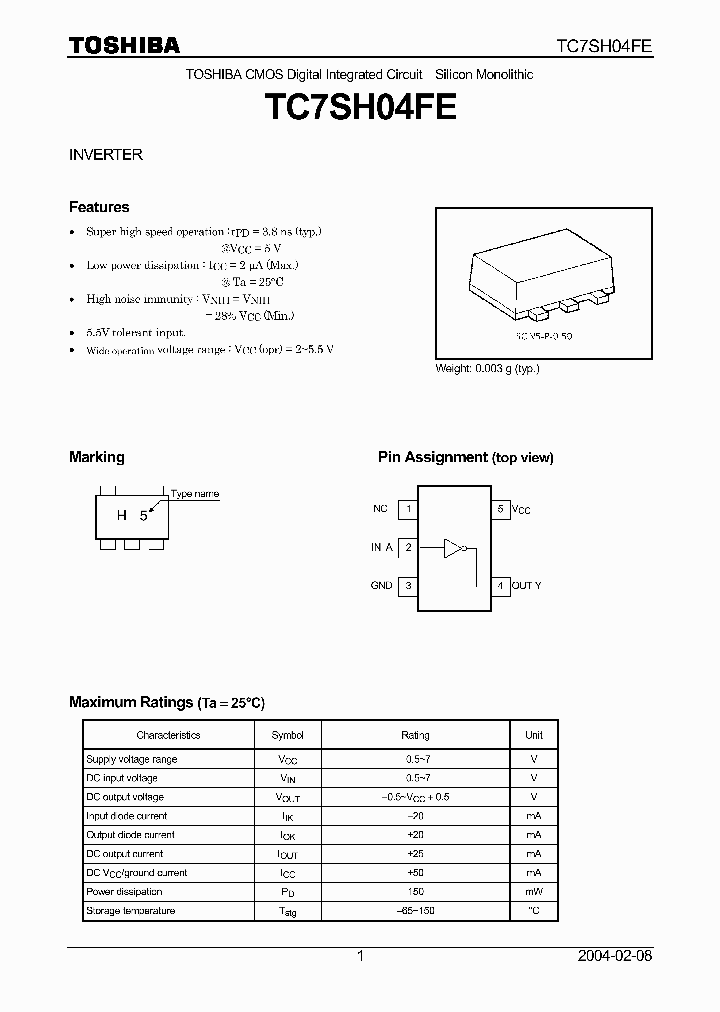 TC7SH04FE_4345729.PDF Datasheet