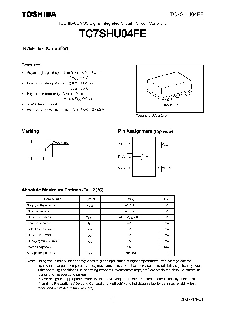 TC7SHU04FE_4226416.PDF Datasheet