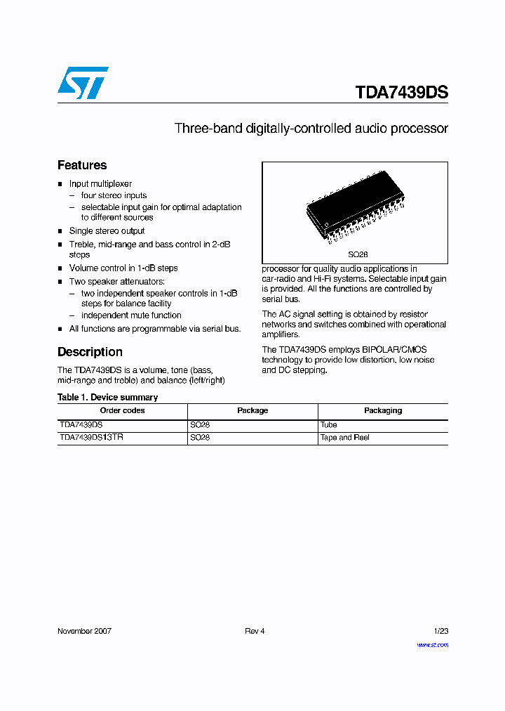 TDA7439DS07_4789617.PDF Datasheet