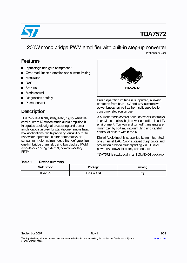 TDA7572_4290759.PDF Datasheet