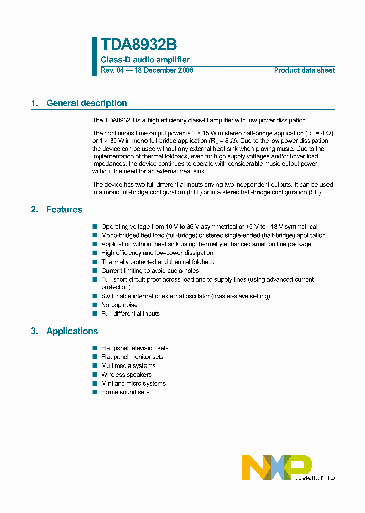 TDA8932BT_4612299.PDF Datasheet