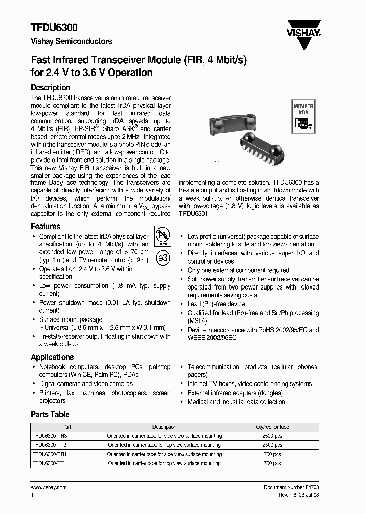 TFDU6300_4656758.PDF Datasheet