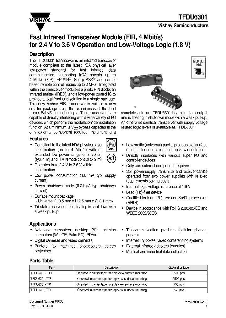 TFDU6301_4656759.PDF Datasheet