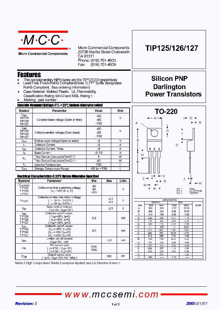 TIP127-BP_4742586.PDF Datasheet