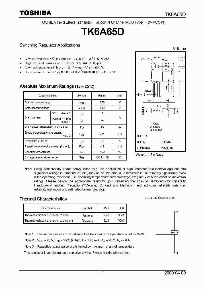 TK6A65D_4851501.PDF Datasheet