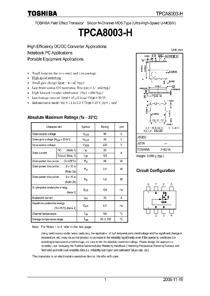 TPCA8003-H_4667115.PDF Datasheet