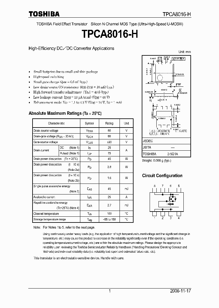 TPCA8016-H_4667128.PDF Datasheet