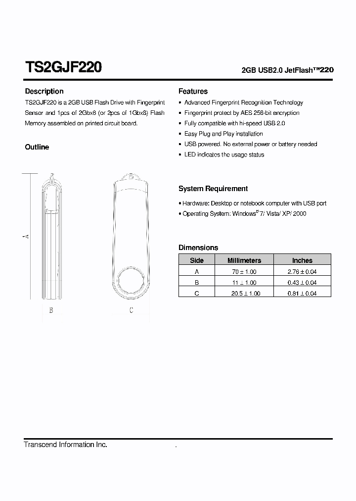 TS2GJF220_4599522.PDF Datasheet