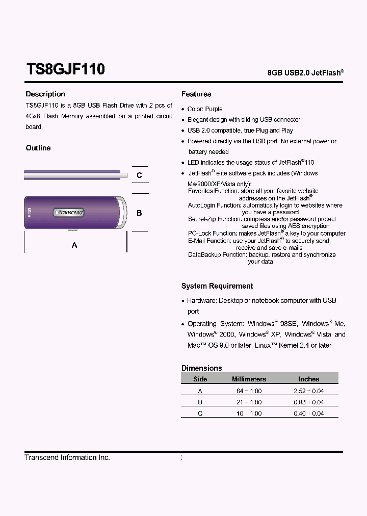 TS8GJF110_4412585.PDF Datasheet