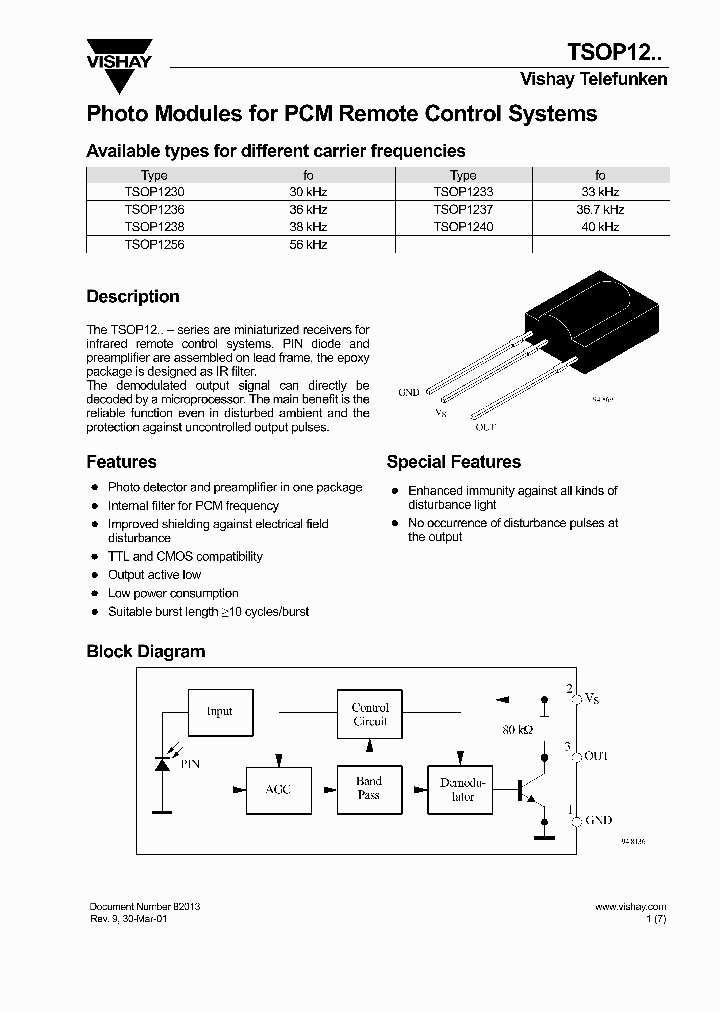TSOP1230_4601060.PDF Datasheet