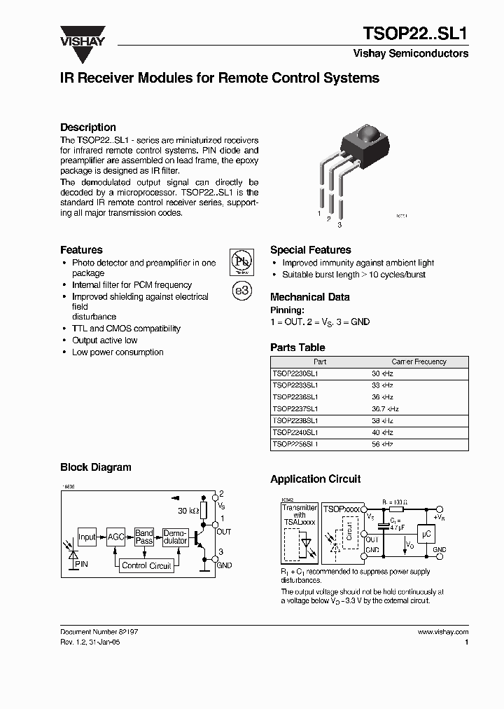 TSOP2230SL1_4577402.PDF Datasheet