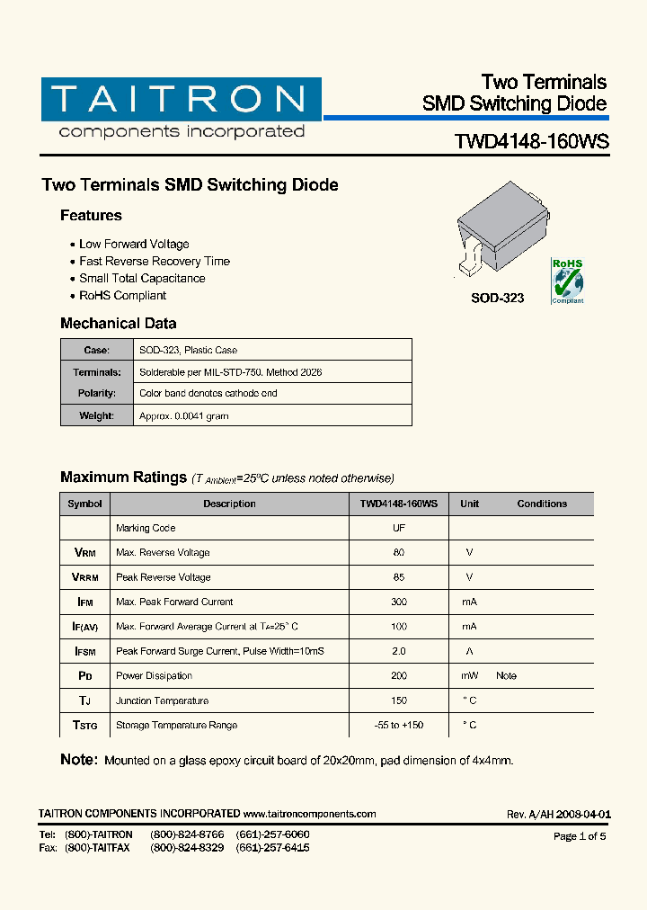 TWD4148-160WS_4190945.PDF Datasheet