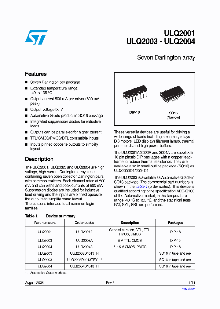 ULQ2003D1013TRY_4245363.PDF Datasheet