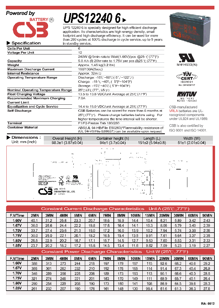 UPS12240_4501676.PDF Datasheet