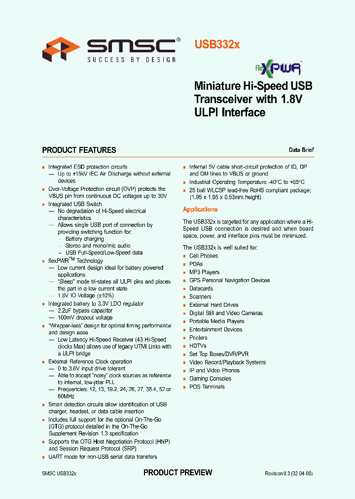 USB3325A-GL-TR_4174726.PDF Datasheet