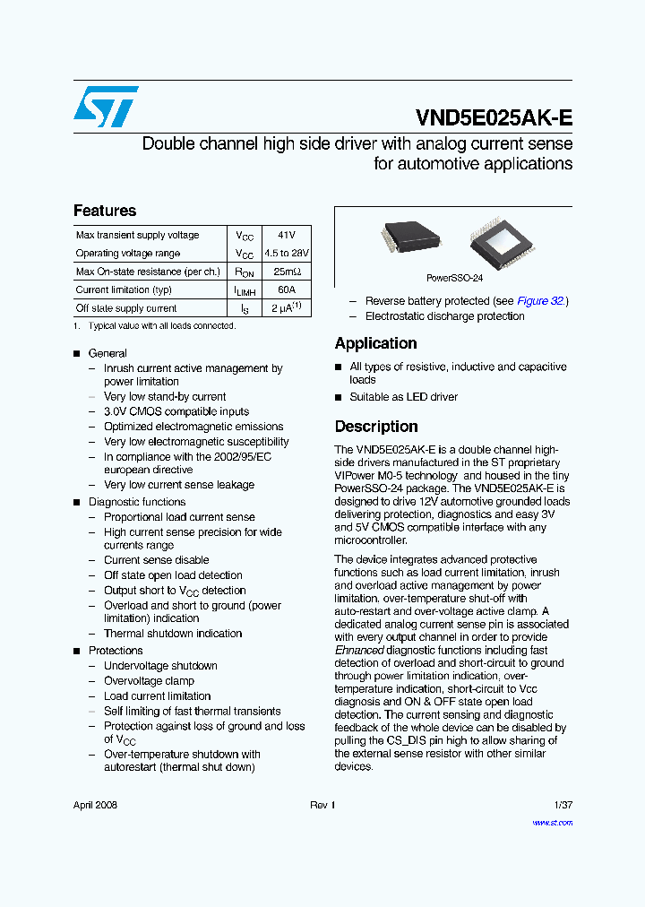 VND5E025AK-E_4644428.PDF Datasheet