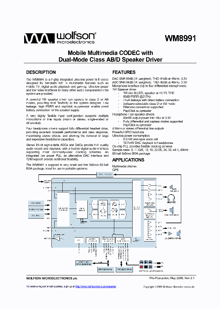 WM8991_4265837.PDF Datasheet