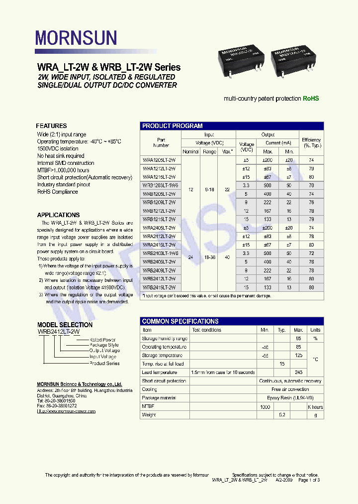WRA2415LT-2W_4391623.PDF Datasheet